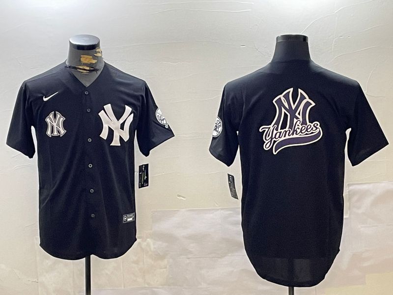 Men New York Yankees Blank Black Fashion Game Nike 2024 MLB Jersey style 9